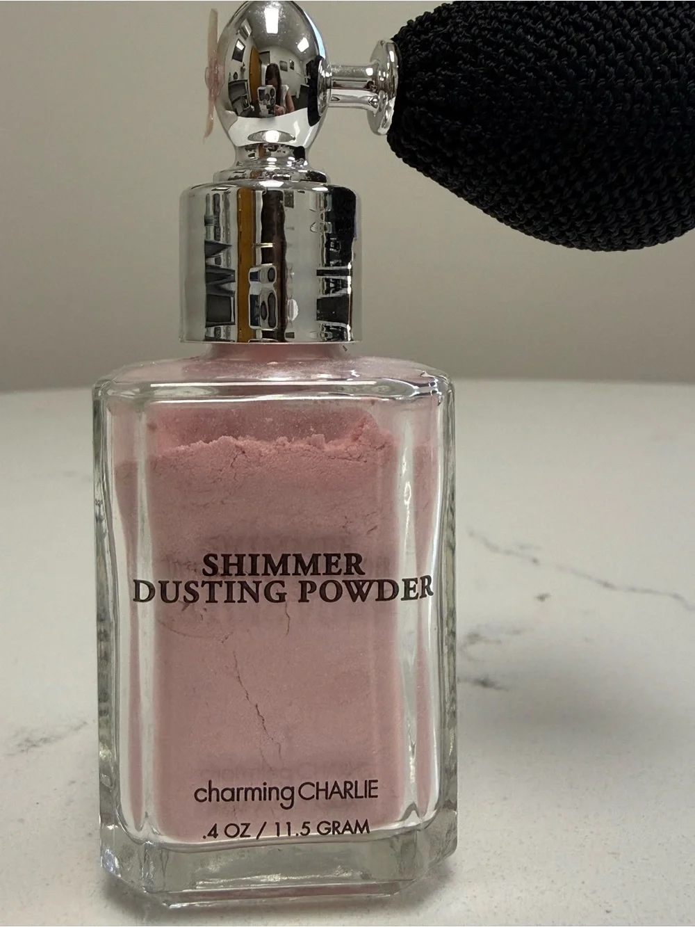 Charming Charlie Shimmer Dusting Powder - Light Pink with Black Atomizer